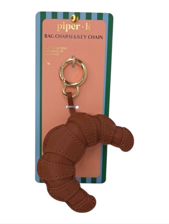 Piper Accessories - 🥐▪️Piper K ▪️uk Exclusive Brown Croissant Bag Charm & Key Chain with Gold Ring